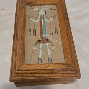 Vinage Navajo or Pueblo sand painting dry Painting Navajo or Pueblo Indian